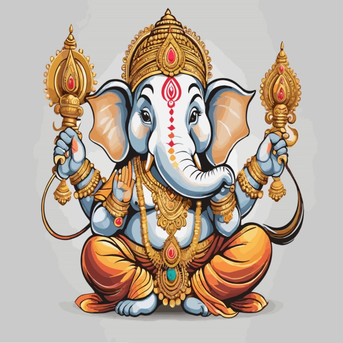 Lord Ganpati ji Sitting wall Paintings - Image 2