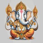 Lord Ganpati ji Sitting wall Paintings - Image 2