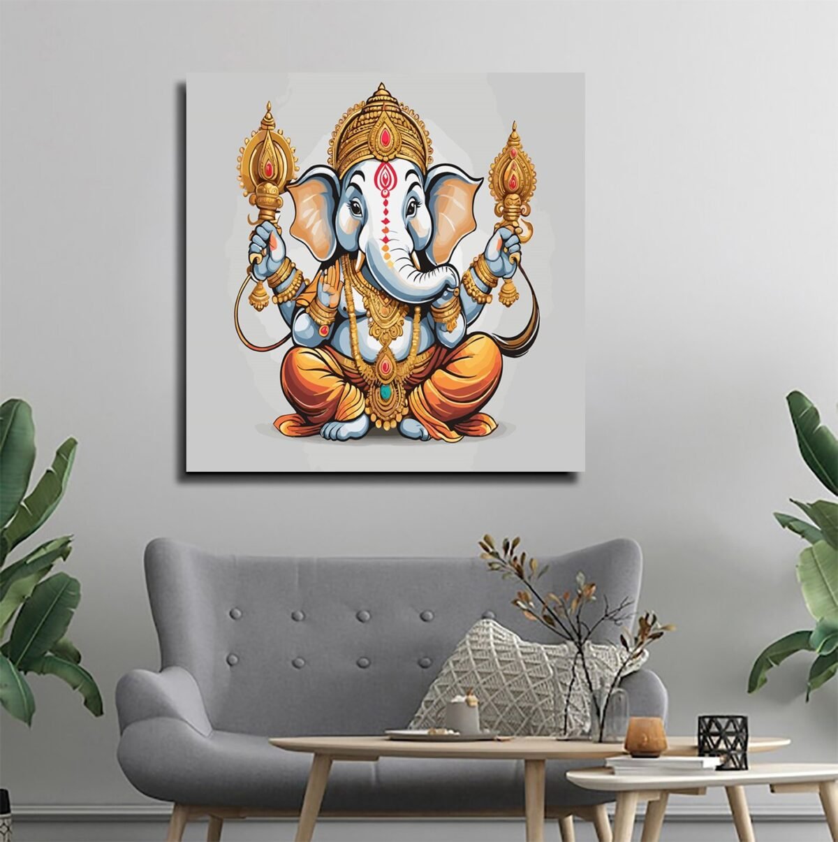 Lord Ganpati ji Sitting wall Paintings - Image 5