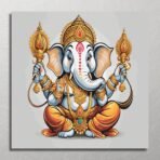 Lord Ganpati ji Sitting wall Paintings - Image 7