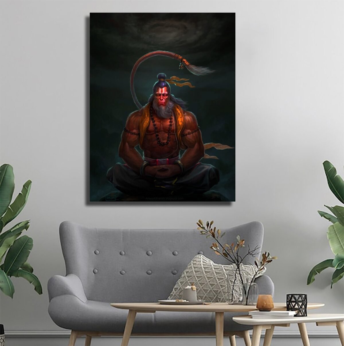 Lord Hanuman ji wall Décor Art Painting - Image 2